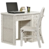 Santa-Cruz-desk-chair-set-drawer--Wicker-detail-Tropical-coastal-casual-white-finish