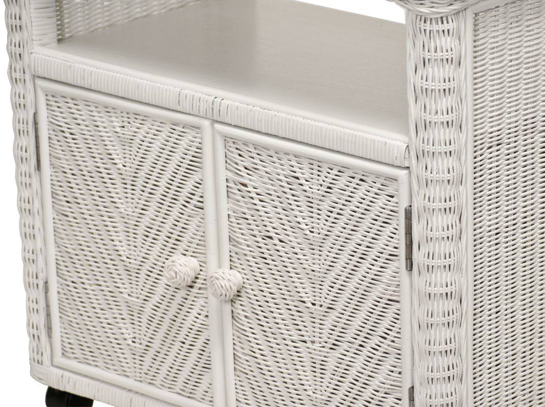 Santa-Cruz-low tv stand-cabinet--Wicker-detail-coastal-casual-Tropical-white-finish