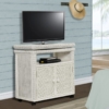 Santa-Cruz-low tv stand-cabinet--Wicker-staged-Tropical-white-finish