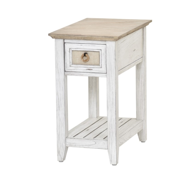 Captiva-Island-casual-distressed-Chairside-table-with-fabric