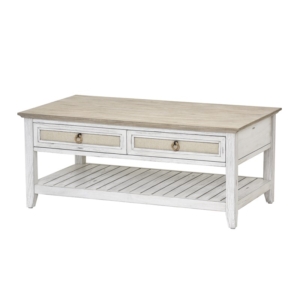 Captiva-Island-casual-distressed-coffee-table-with-fabric