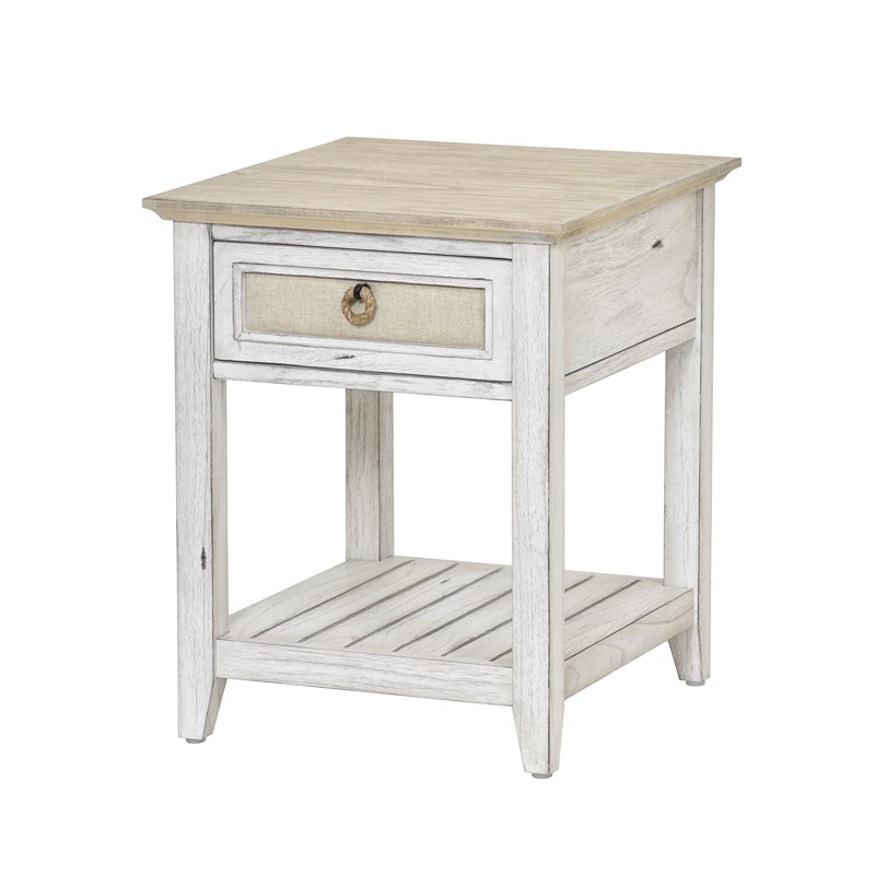 Captiva-Island-casual-distressed-end-table-with-fabric