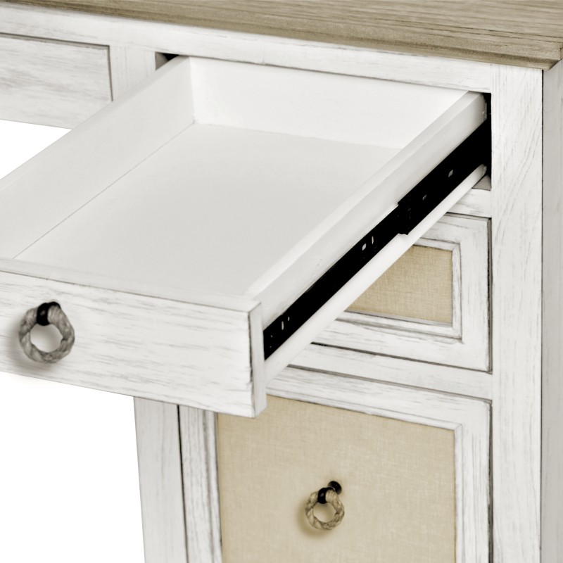 Captiva-Island-two-tone-distressed-tan-white-casual-desk-and-chair-drawer
