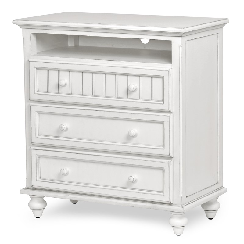 Monaco 3 Drawer Media Chest Blanc Finish Sea Winds Trading Co Your Best Source For Casual Indoor Furniture