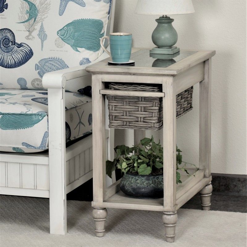 Island-Breeze-woven-basket-chairside-table-Tropical-distressed-white-gray-finish