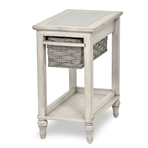 Island-Breeze-woven-basket-chairside-table-casual-coastal-gray-distressed-white-finish