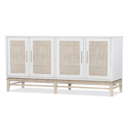 Venice-Credenza-aged-white-finish-with-cane-on-doors-casual